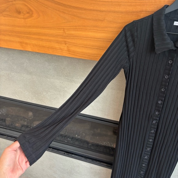 GOOD AMERICAN Wide Rib Button Down Midi Dress, Size 3 (L) - Picture 6 of 12